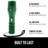 GORILLA GRIP Powerful LED Tactical Flashlight, 750 FT High Lumens 5 Adjustable Modes, Water Resistant, Ultra Bright Zoom Flashlights, Small Mini Flash Light, Camping, Night Dog Walking, Green view 2
