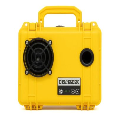 DemerBox: Waterproof, Portable, and Rugged Outdoor Bluetooth Speakers. Loud Sound + Deep Bass, 40+ hr Battery Life, Dry Box + USB Charging, Multi-Pairing Party Mode (Paniman Yellow, DB1)