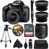 PixiBytes EOS 4000D DSLR Camera with 18-55mm f/3.5-5.6 III Lens with 50-Inch Tripod and Pixi Advanced Bundle (International Version) (Renewed) view 1