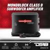 DS18 ZR500.1D Car Amplifier Class D 1-Channel Digital Monoblock Amp with Remote Subwoofer Level Control 1500 Watts Peak Power - Adjustable Low Pass, Gain Knob, Subsonic Frequency and Bass Boost view 2
