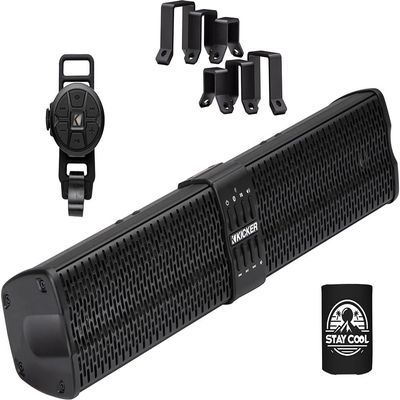 KICKER ATV/UTV Sound Bar Package - 6 Bluetooth Speaker Soundbar with Wireless Remote Control and Square Tube Bracket Kit, Water Resistant and Weather Proof for Marine, Boat, Golf Cart and RV
