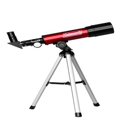 Coleman 360x50 Refractor Telescope Kit with Heavy-Duty Carrying Case, C36050 - Crimson Red