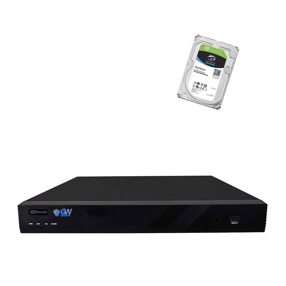 GW Security 16 Channel 4K 8MP NVR Video Recorder Alone with 4TB Hard Drive Pre-Installed (GW4216EP)
