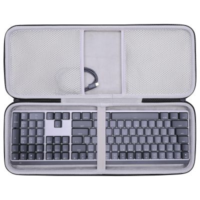 LTGEM Case Compatible with Logitech MX Mechanical Wireless Illuminated Performance Keyboard, Office Travel Carrying Storage Bag - Black+Gray(Case Only)