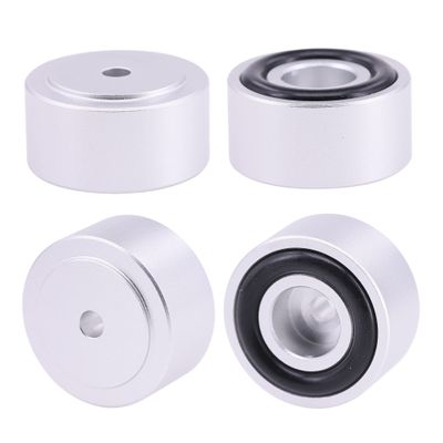 JEMOSA 4PCS Aluminum Amplifier Feet Shock Absorber Turntable Feet 30x15mm Audio CD HiFi Speaker Isolation Feet Pad Speaker Spikes Stand feet(30 * 15mm Silver 4PCS)