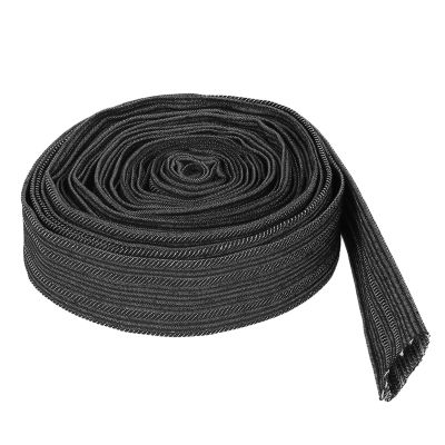 Protective Hose Sleeve 7.5m/25ft Hydraulic Hose wrap Hydraulic Hose Sleeve Nylon Cable Sleeves Protector for Welding Torch Hydraulic Hose Black