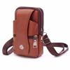 JUNYY Universal Multifunction Men Three-Layer Leather Cell Phone Pouch Holster Cover Case with Belt Creatve Waist Bag Phone Pockets(Style 3) view 1
