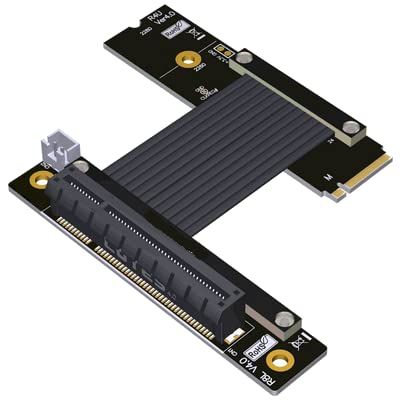 QJJ M.2 NVMe to PCI Express 4.0 x8 Extension Cable 90 180 Degree (20cm, R48UF 4.0)