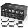 4 Port KVM Switch Dual Monitor Displayport 4K 60Hz, KVM Switch 2 Monitors 4 Computers with 4 USB 2.0 Hub, Dual Monitor Displayport KVM Switch Keyboard Mouse Switcher view 1