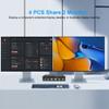 4 Port KVM Switch Dual Monitor Displayport 4K 60Hz, KVM Switch 2 Monitors 4 Computers with 4 USB 2.0 Hub, Dual Monitor Displayport KVM Switch Keyboard Mouse Switcher view 3