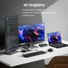 4 Port KVM Switch Dual Monitor Displayport 4K 60Hz, KVM Switch 2 Monitors 4 Computers with 4 USB 2.0 Hub, Dual Monitor Displayport KVM Switch Keyboard Mouse Switcher view 4