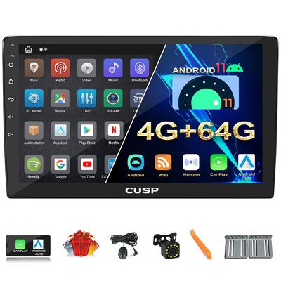 2025 Car Stereo Screen Radio GPS Android 8 Core 4G+64G Universal Double Din 9 Inch 1280 * 720 Pixel QLED with Wireless Apple Carplay Android Auto in-Dash Unit Bluetooth Multimedia Player WiFi Camera