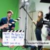 Andoer 30 * 24cm/ 12 * 9in Acrylic Film Clapboard Movie Directors Clapper Board Slate Cut Action Scene Blank Clap Board Dry Erase with White & Black Sticks view 2