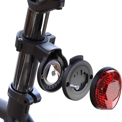 FASTAND Hidden Bike GPS Tracker Mount Compatible with Apple AirTag & Garmin Varia, Anti-Theft Reflector Seatpost Holder for Mountain, Road, Electric Bikes