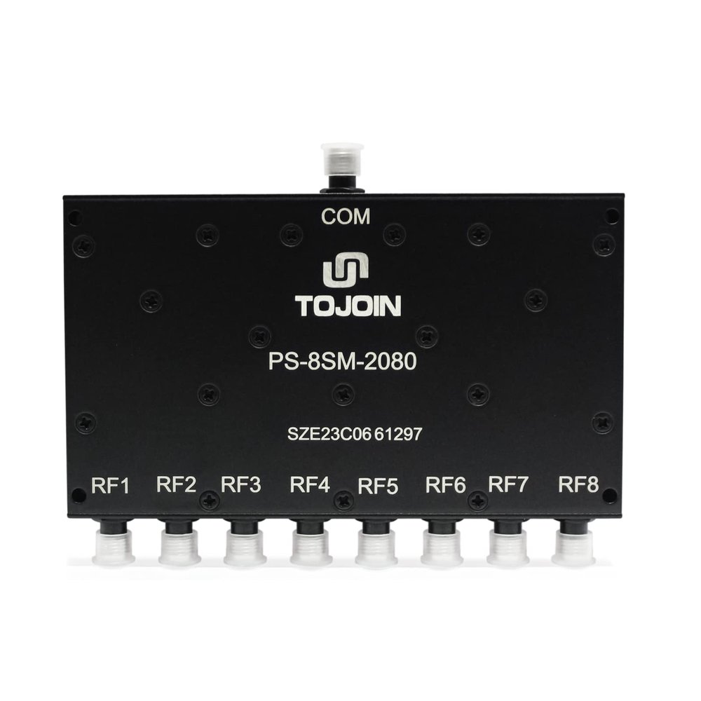 TOJOIN Passive Power Splitter/Divider 8 way for SMA Connectors Coaxial Cable Splitter 2-8GHZ for RF/Microwave Measurements Accessories Splitter Coaxial, Antenna System CorrosionResistant (PS-8SM-2080)
