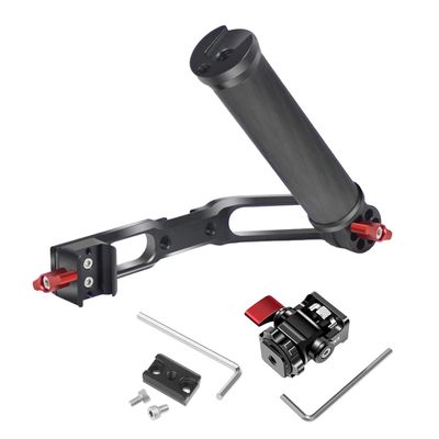 FEICHAO Handheld Gimbal Handle Grip Kit Foldable with 1/4 3/8 Thread Cold Shoe Mount Compatible with RS2 RSC2 RS3 Pro Stabilizer (Combo B)