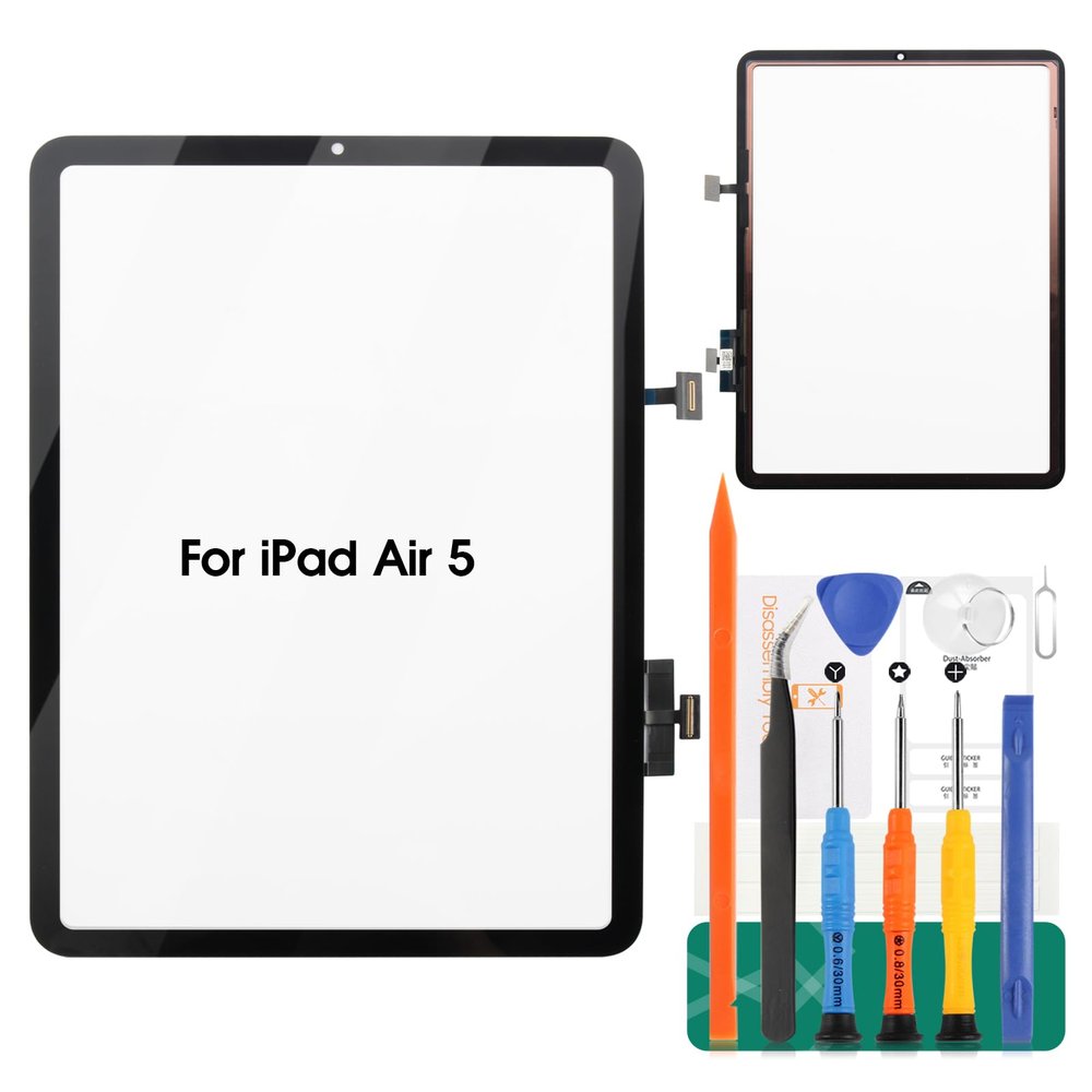 for iPad Air 5 Touch Screen Replacement for iPad Air 5 2022 Digitizer Sensor for A2589, A2591 Touch Digitizer Panel Glass Repair Parts Kits(No LCD)