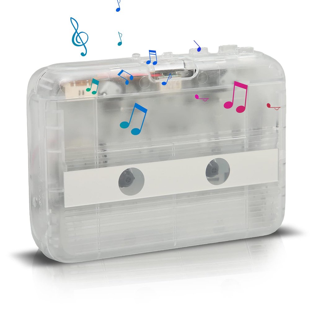 ASHATA Portable Cassette Player, Cassette to MP3 Converter Portable Tape Cassette Player to MP3 Format, Retro Audio Player with Earphones, for Laptop PC