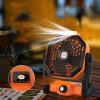 Fan USB Fan Outdoor Fan Table Fan 360 Rotation Portable Fan Lamp LED Camping Lighting Emergency Light Bedroom Office Desk Fan Lamp Low Noise Cooling (Black)x20 view 4