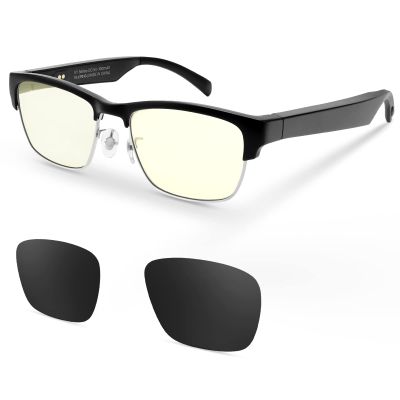 CatXQ Smart Glasses | Blue Light Filtering & Polarized Sunglass Lenses | Touch & Voice Assistant Compatible | Call & music & 6 hours for Women Men