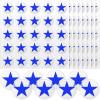 Leinuosen Helmet Stickers Football Baseball Helmet Decals 1-1/8 Inch Vinyl Sports Football Decals Self Adhesive Hockey Stickers for Hockey, Lacrosse, Batting(Clear Print Blue,Star) view 1