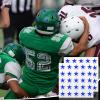 Leinuosen Helmet Stickers Football Baseball Helmet Decals 1-1/8 Inch Vinyl Sports Football Decals Self Adhesive Hockey Stickers for Hockey, Lacrosse, Batting(Clear Print Blue,Star) view 2