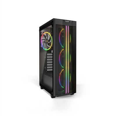 be quiet! Pure Base 500 FX ATX Midi Tower PC case | ARGB | 4 Pre-Installed Light Wings PWM Fans | Tempered Glass Window | Black | BGW43
