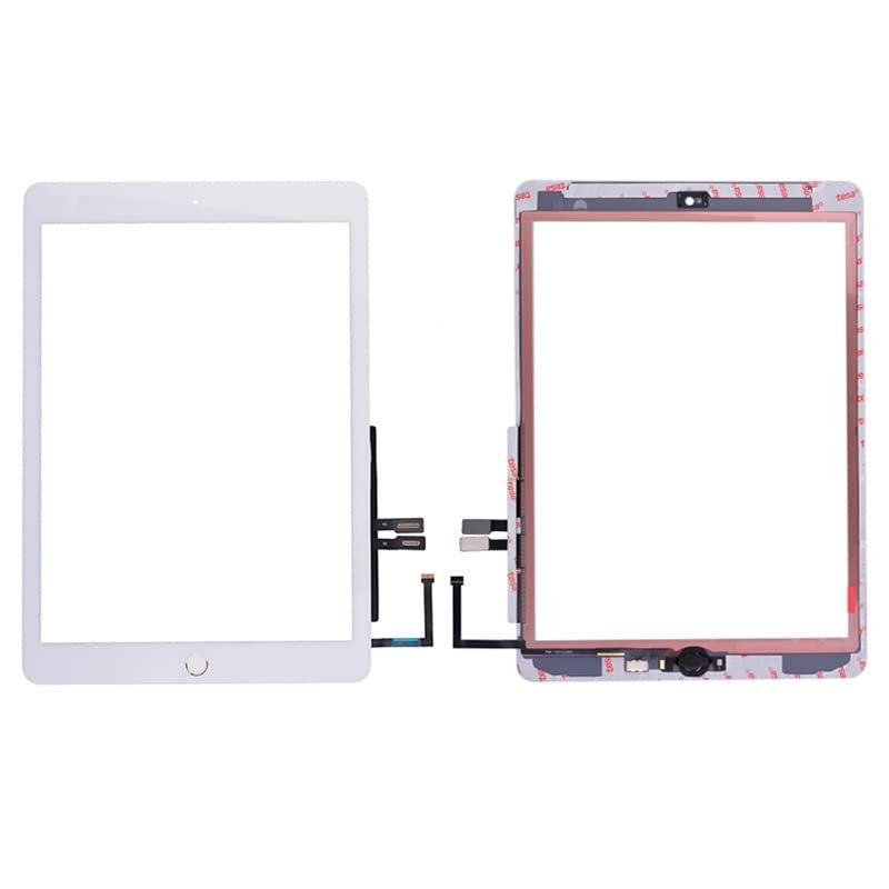 ePartSolution for iPad 6 Touch Screen Glass Digitizer Lens Replacement for iPad 6th Generation 2018 Ver. A1893 A1954 USA (White + Home Button)