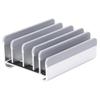 Elestoria 5- Slot Vertical Laptop Stand - Aluminum Laptop Stand Vertical for Desk - Adjustable Width (12-38mm) Fits MacBook Pro/Air, Surface & Gaming Laptops upto 17.3"-Heavy Duty Laptop Holder-Silver view 1