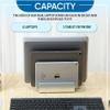 Elestoria 5- Slot Vertical Laptop Stand - Aluminum Laptop Stand Vertical for Desk - Adjustable Width (12-38mm) Fits MacBook Pro/Air, Surface & Gaming Laptops upto 17.3"-Heavy Duty Laptop Holder-Silver view 2