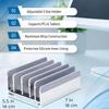 Elestoria 5- Slot Vertical Laptop Stand - Aluminum Laptop Stand Vertical for Desk - Adjustable Width (12-38mm) Fits MacBook Pro/Air, Surface & Gaming Laptops upto 17.3"-Heavy Duty Laptop Holder-Silver view 4