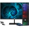 MTG 22 inch 1080p LED Desktop Laptop Monitor - Full HD, 75Hz, 3ms, VESA Mountable, HDMI, VGA, Bezel Less and Ultra-Light Sleek Thin Design with RGB Keyboard and Mouse Combo for Home and Office view 1