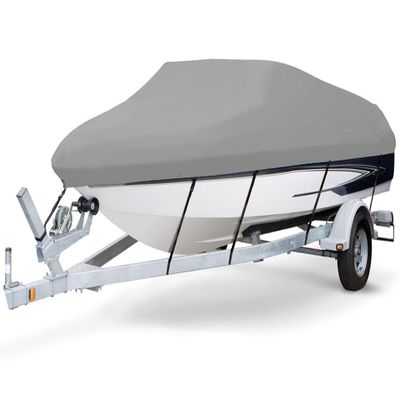 7.6 oz Solution Dyed Polyester Grey, Styled to FIT Boat Cover Compatible for MONARK BASS Finder 1650 V All Years