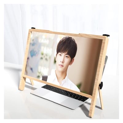 3D High-Definition Laptop Screen Magnifier,21 inch Convenient Folding Projection Display,Universal Foldable Screen Amplifier Holder,Compatible with Ipads, Mobile Phones (Color : Brown)
