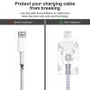 Cute Flowers DIY Protectors Cable Protector for iPhone Charger,Elegant White Camellia Pattern,Data Cable USB Charger Data Line Earphone Wire Saver for iPhone X 13 12 11 Pro Max view 4