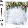 10x10ft Christmas Village White Retro Wood Background Christmas Tree Ping an Fruit Snowflake Background view 3