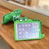 3D Cute Crocodile Case for iPad 10th 2022/Air 5th 2022/Air 4th Generation 2020 10.9 inch with Strap,Kawaii Cartoon Green Crocodile Soft Silicone Case with Kickstand for Kids Teens Boys Girls Women view 4