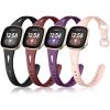 Ouwegaga Compatible with Fitbit Sense/Sense 2/Versa 3/Versa 4 Bands for Women, Soft Silicone Slim Sport Strap with Breathable Air Holes, 4 Pack Large view 1