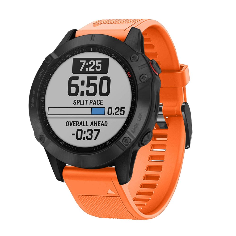 Senter Quick Release Soft Rubber Replacement Band for Garmin Fenix 7/Fenix 7 Solar/Fenix 6 GPS Smart Watch (Black Buckle)