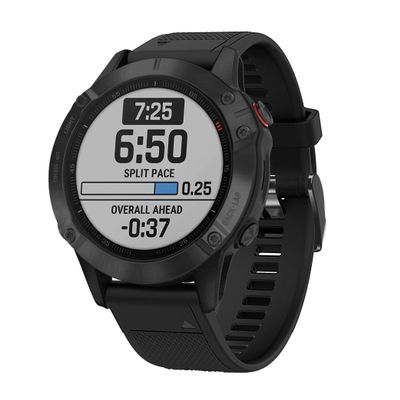 Senter Quick Release Soft Rubber Replacement Band for Garmin Fenix 7/Fenix 7 Solar/Fenix 6 GPS Smart Watch (Black Buckle)