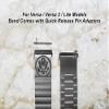 NICKSTON Engraved Strap Band Compatible with Fitbit Versa Lite 2 3 and Sense Silver Stainless Steel Bracelet S-AS1 (For Versa/Versa 2 / Versa Lite Models, 6.5" (165mm) Wrist Size-Silver Color) view 2