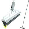 2 in 1 Cleaning Scrub Brush Grout Brush Scrapee 3 Poles 47.6'' Floor Scrub Brush with Long Handle V-Shape Stiff Bristle Brush Scrubber with Squeegee 120Rotate Magic Broom Brush for Bathroom Glass view 1