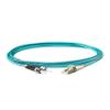 SpeedyFiberTX - 12-Pack 50 Feet Multimode OM3 Duplex ST to LC Fiber Patch Cable, Corning OM3 ClearCurve 50/125 Optical Fiber, Aqua Riser OFNR Cable Jacket view 2