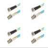 SpeedyFiberTX - 4-Pack 20 Meter Multimode OM3 Duplex ST to LC Fiber Patch Cable, Corning OM3 ClearCurve 50/125 Optical Fiber, Aqua Riser OFNR Cable Jacket view 1