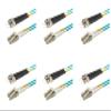 SpeedyFiberTX - 6-Pack 5 Meter Multimode OM3 Duplex ST to LC Fiber Patch Cable, Corning OM3 ClearCurve 50/125 Optical Fiber, Aqua Riser OFNR Cable Jacket view 1