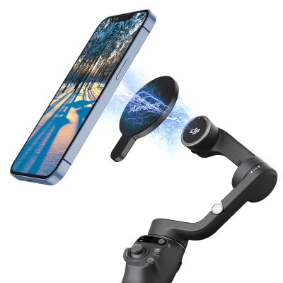 Aerbeis OM Magnetic Phone Mount for DJI Osmo Mobile 8/7P/OM 7/OM 6/SE/OM 5/OM 4 SE/OM 4 Magsafe Quick-Release Adapter Magnet Clamp Clip, Mounting for Video Photo Shooting Phone DJI Gimbal Accessories
