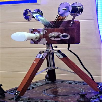 AlloryTech ALLORY TECH Vintage Light Retro Projector On Wood Tripod Stand Studio Projector Home & Office Decor.
