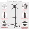 Barkan Mobile TV Cart 13-83 inch Tilt and Height Adjustment Stand, Metal Shelf, Holds Up to 110 lbs, Glossy Finish, Lockable Wheels, Rolling Trolley, Fits LED OLED LCD, Black view 3