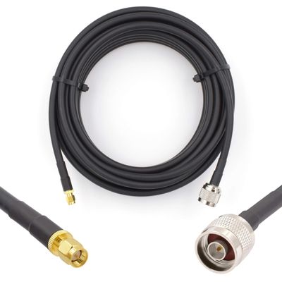 RANGEFUL SMA to N Type Cable 20m 65.6ft Ultra Low Loss Coax Cable 5D-FB 7.5mm Extension Lead Black SMA Male to N Male Coaxial 50ohm