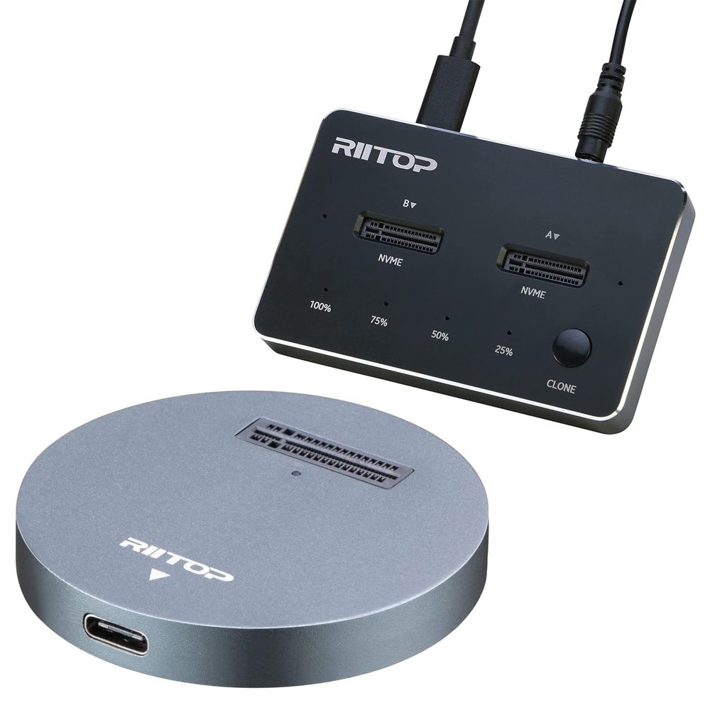 RIITOP Single NVMe to USB Docking+ Dual NVMe Docking
